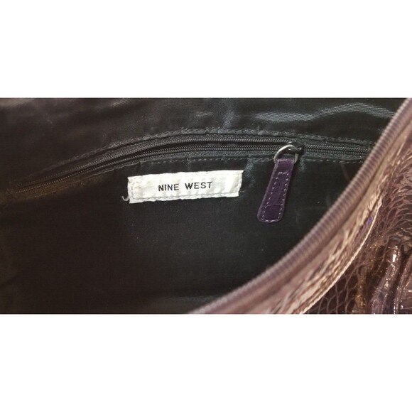 Nine West Deep Grape Purple Faux Alligator Leather Skin Purse/Bag - Picture 8 of 10